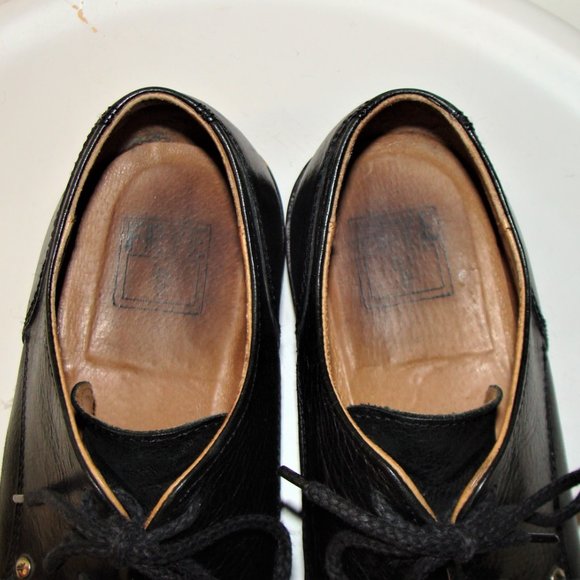 FRYE MENS BLACK LEATHER OXFORD LACE UP SHOES 12D main image 4